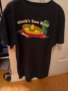 Chuck's Taco Stand Black Graphic Short-Sleeve Tee